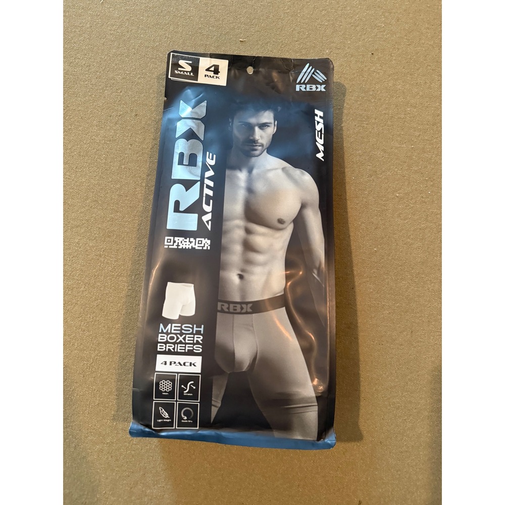RBX Active Mens Mesh Boxer Briefs 4 Pack Multi Color Performance Underwear Small - Picture 4 of 5